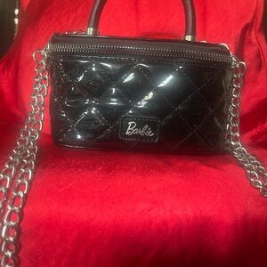 Barbie Black Quilted Mini Bag with Silver Chain